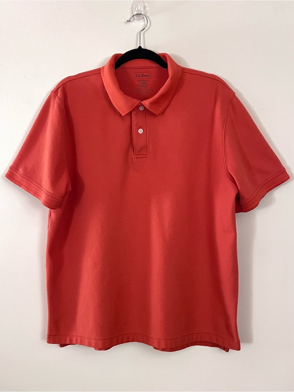 L.L. Bean Men's Coral-Orange Polo Shirt